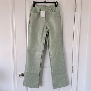 Faux Leather Straight Leg Pant